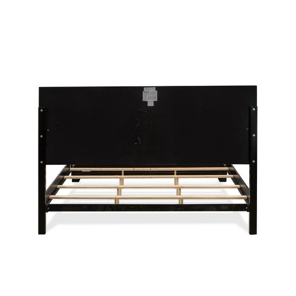 4-Piece Bedroom Set - Light Up headboard - King Size Bed - Dresser Bedroom - Mirror - Chest - Black Faux Leather Headboard - - 34142363