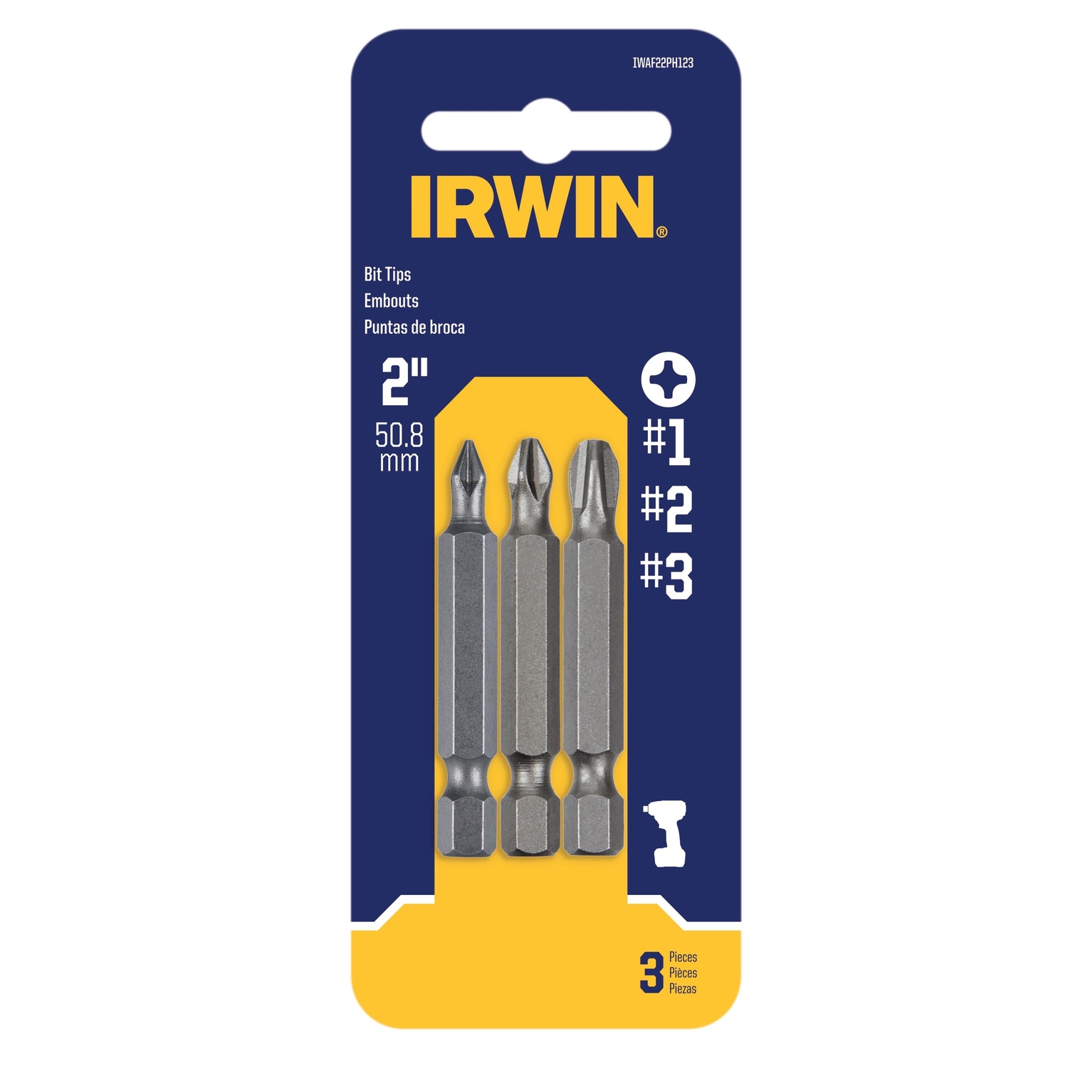 Irwin Phillips 2 in. L Power Bit Set S2 Tool Steel 3 pc