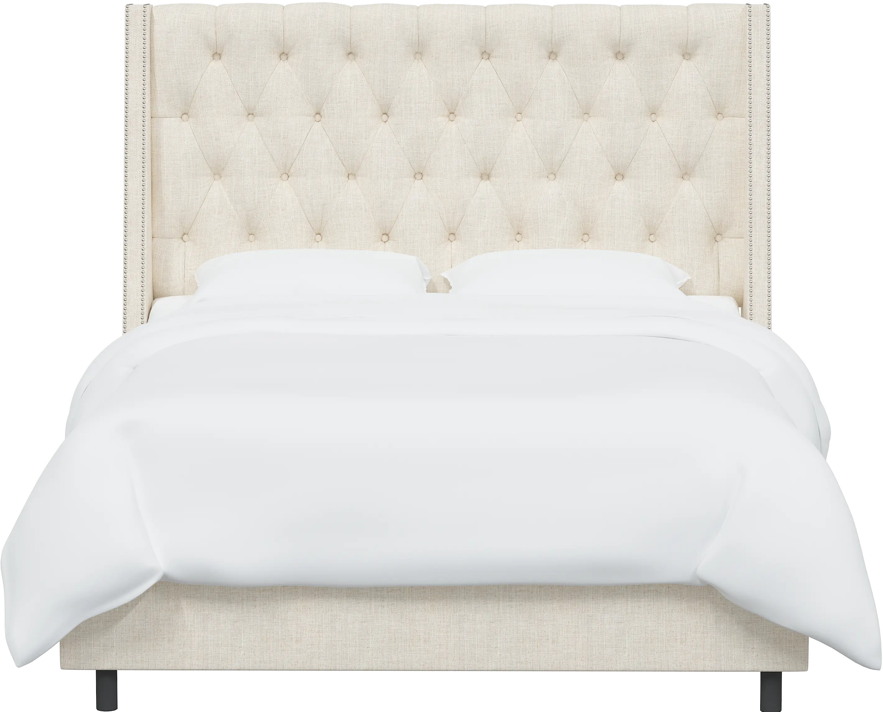 Riley Cream Flared Wingback Twin Bed - Skyline Furniture