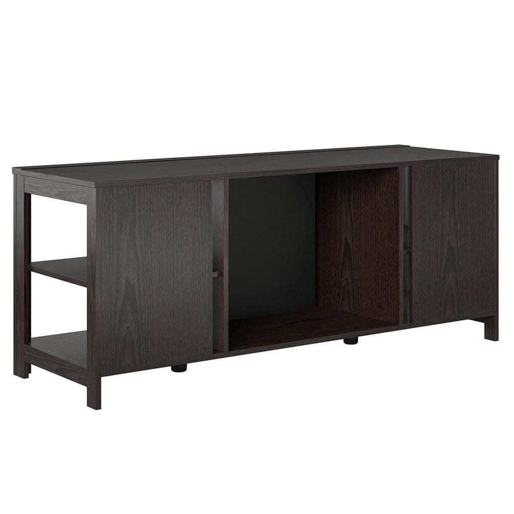 Ameriwood Home Eagle Hollow 5961 in Freestanding Electric Fireplace TV Stand in Espresso Fits TVs Up to 74 in