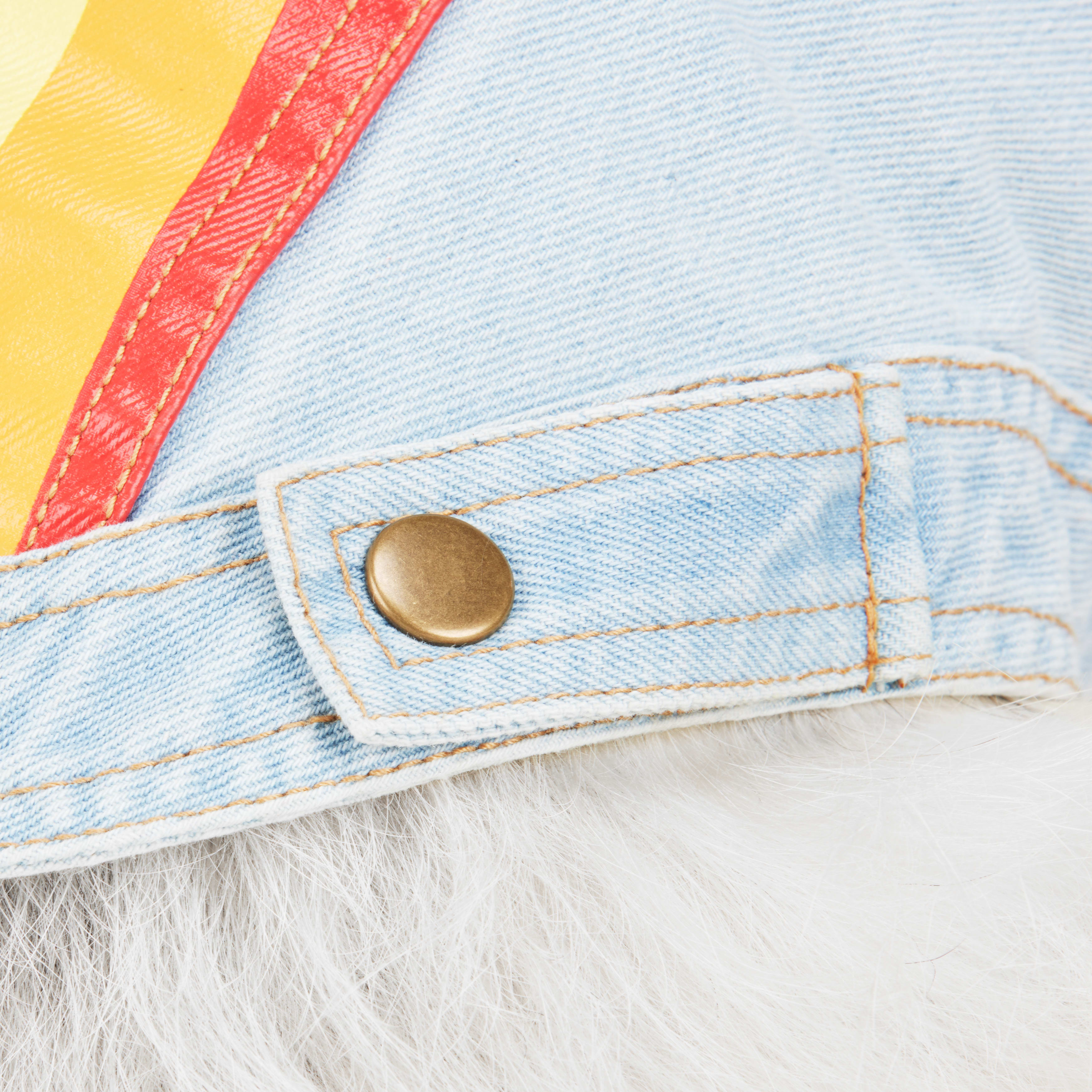 YOULY Rainbow Denim Jacket for Dogs， X-Small