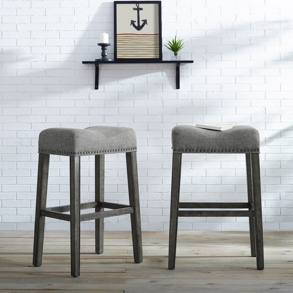 The Gray Barn Overlook Upholstered Backless Bar Stool (Set of 2)