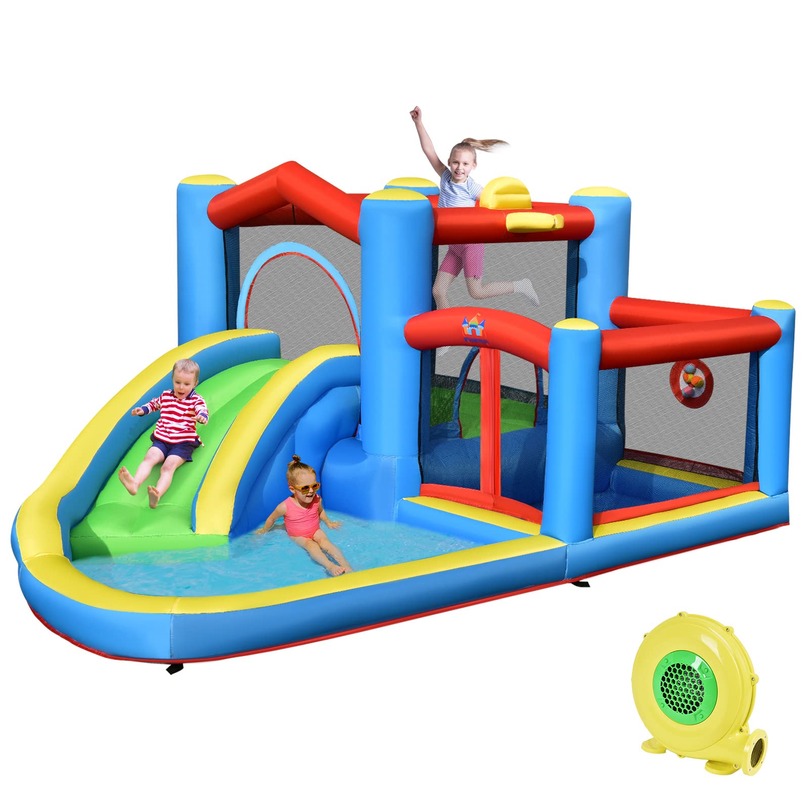 Costzon Inflatable Bounce House, Bouncy House for Kids Indoor Outdoor Party