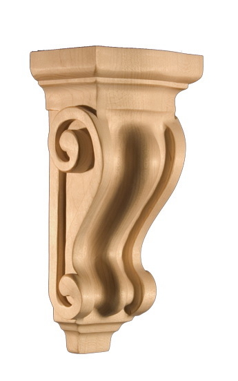 Art for Everyday Corbel Scroll 4 x 3 x 8 1/8 Maple