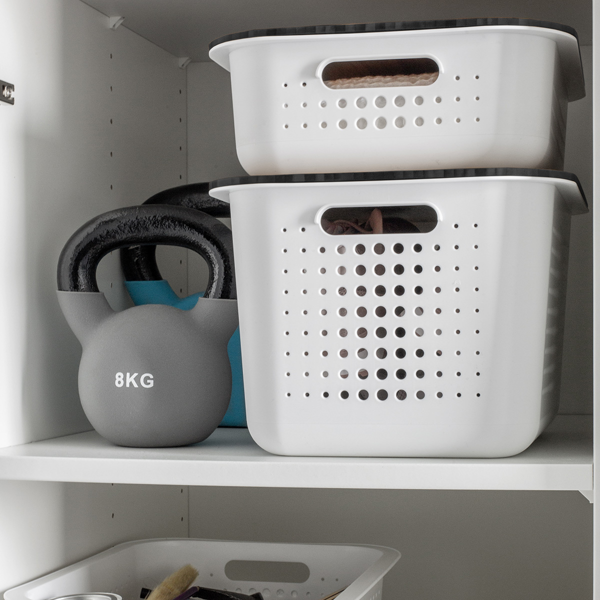 White Nordic Storage Baskets with Handles