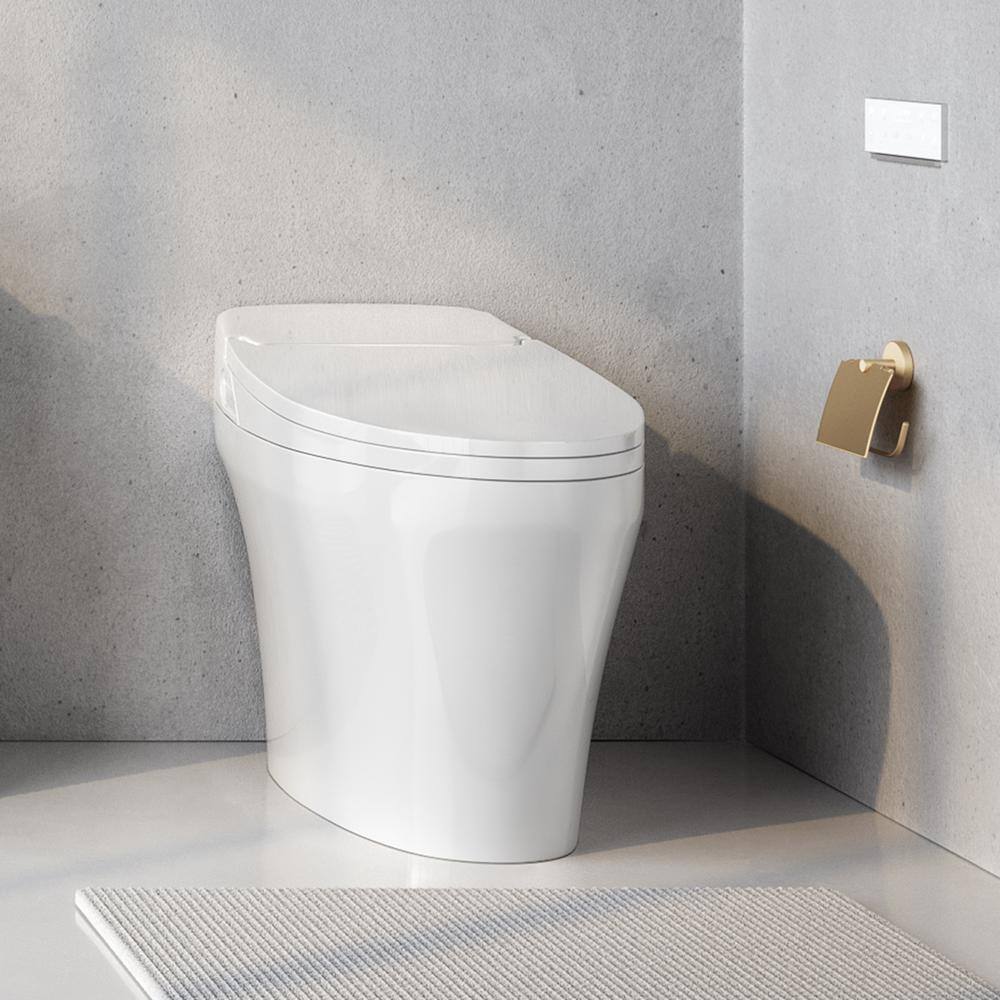 Icera Muse iWash 1-Piece 1.28 GPF Single Flush Elongated Toilet and Bidet in White Seat Included CS-20.01