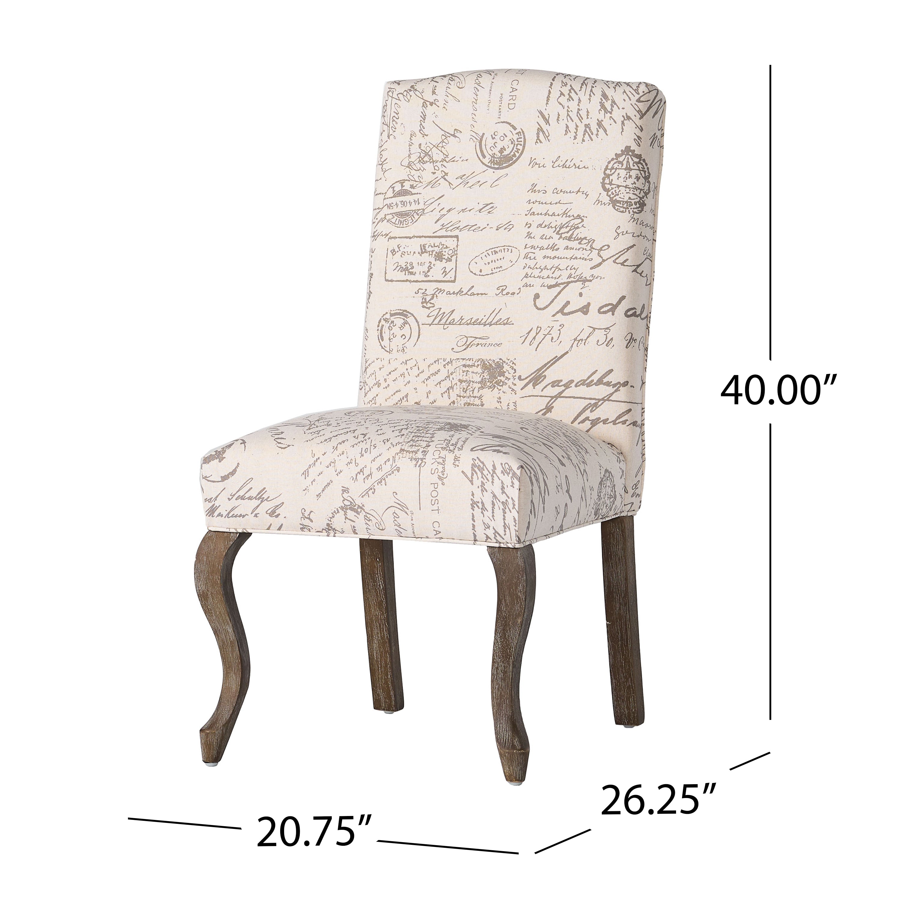 Noble House Indoor French Beige Fabric Dining Chair， Set of 2， Natural