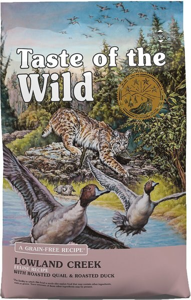 Taste of the Wild Lowland Creek Premium Real Meat Recipe with Roasted Quail and Duck Grain-Free Dry Cat Food