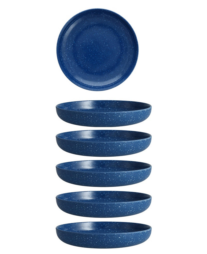 Fortessa Melamine Camp Blue Coupe Round Plate 7 Set 6