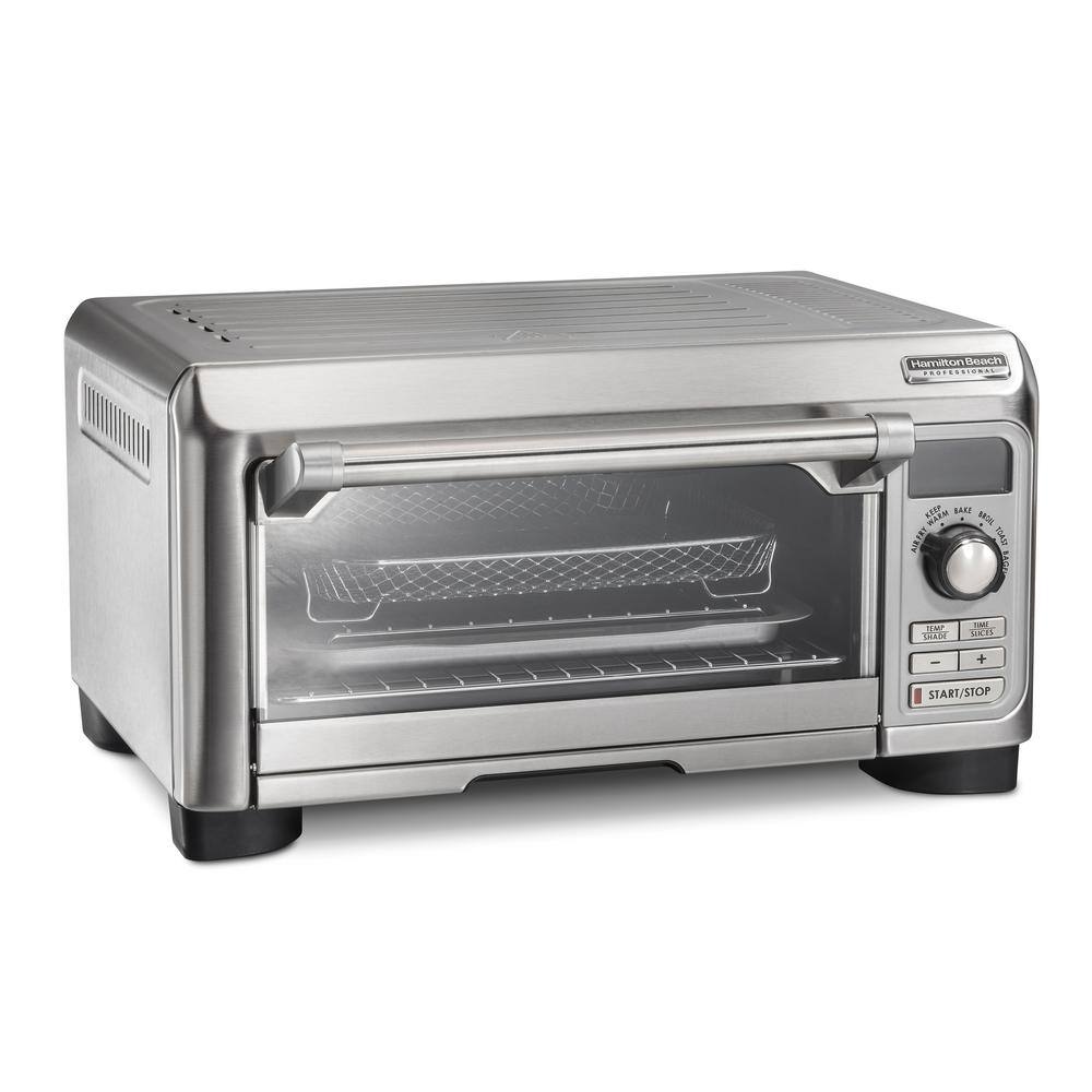 HAMILTON BEACH PROFESSIONAL Sure-Crisp 1500 W 4-Slice Stainless Steel Toaster Oven with Air Fry 31241