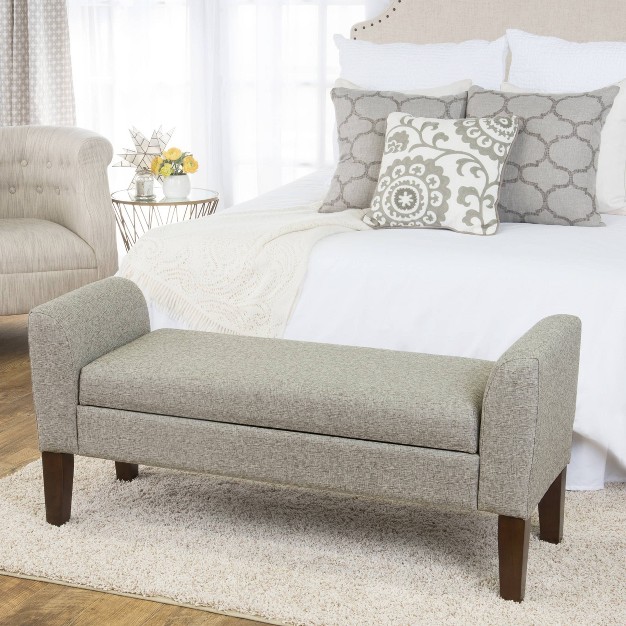 Tara Storage Bench Settee Gray Homepop