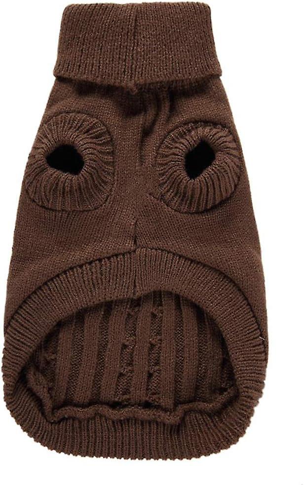 Dog Sweater， Warm Pet Sweaters Dogs Large Dogs， Cute Knitted Classic Cat Sweater Dog Clothes Coat For Girls Boys Dog Puppy Cat (large， Brown)