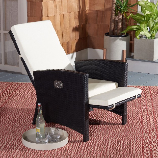 Herdla Recliner Chair Black beige Safavieh