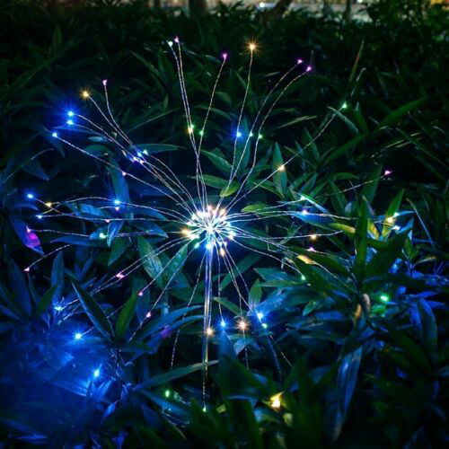 Epicgadget Solar Firework Light， 105 LED Multi Color Outdoor Firework Solar Garden Decorative Lights for Walkway Pathway Backyard Christmas Decoration Parties (2 Pieces)