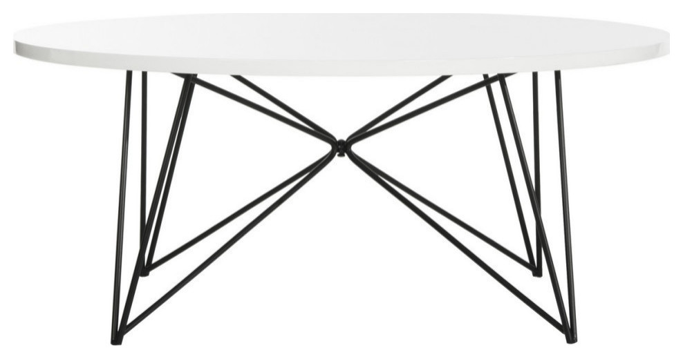 Roz Retro Mid Century Lacquer Coffee Table  Lacquer White/Black   Midcentury   Coffee Tables   by Rustic Home Furniture Deco  Houzz