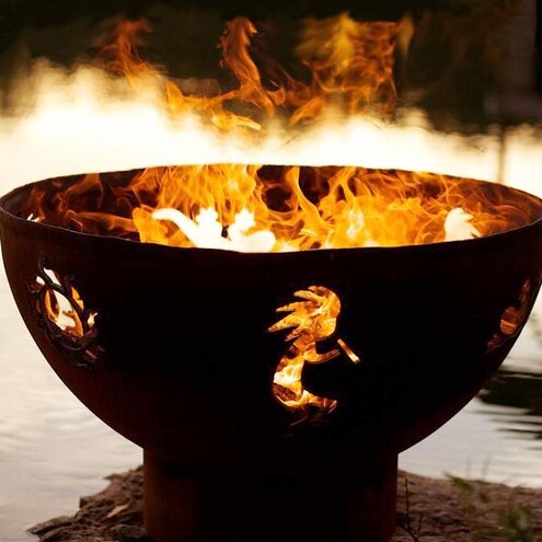 Fire Pit Art Kokopelli 36-Inch Wood Burning Fire Pit