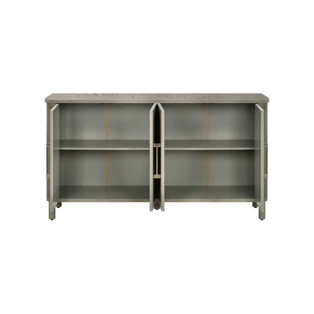 Four Door Storage Cabinet With Curved Countertop