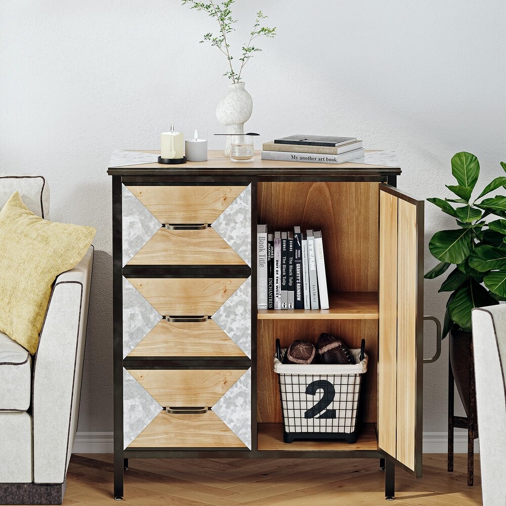 Wooden Storage Cabinet with Metal Legs