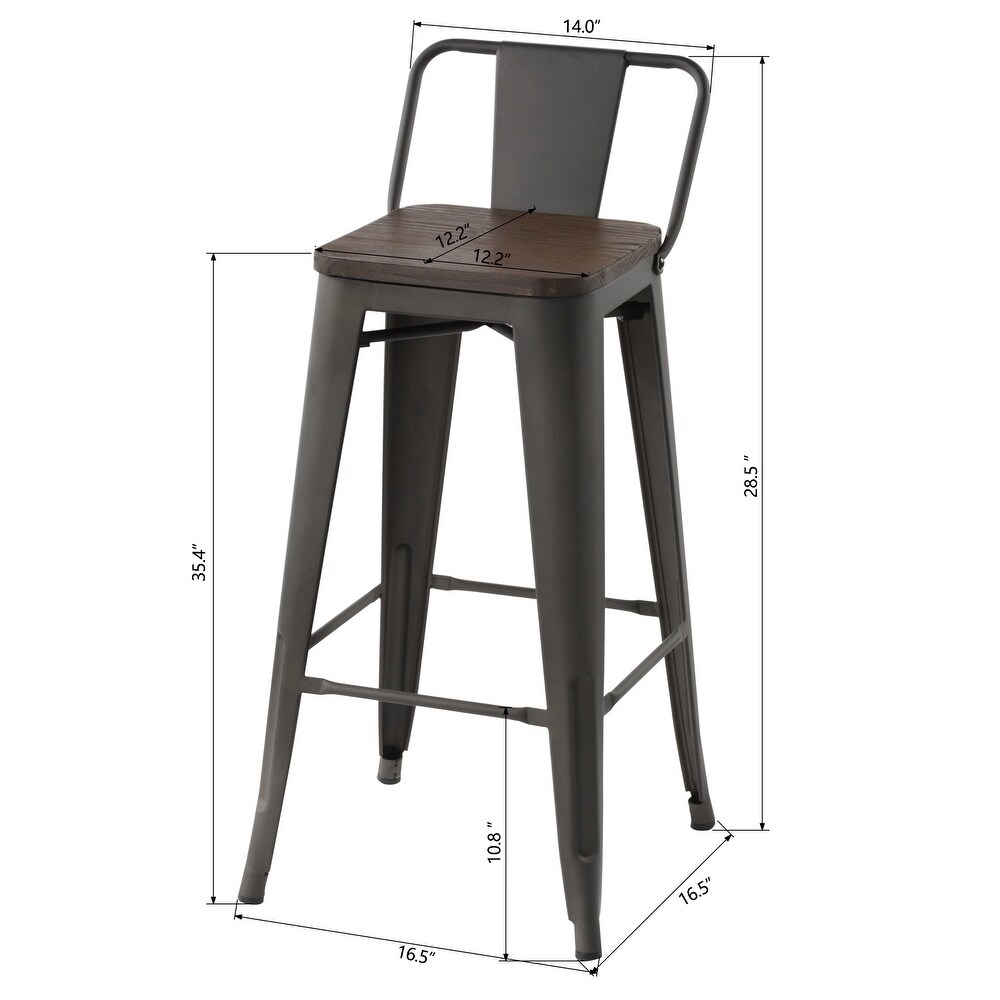 Homy Casa Stackable Metal Bar Stool Set of 2 or 4