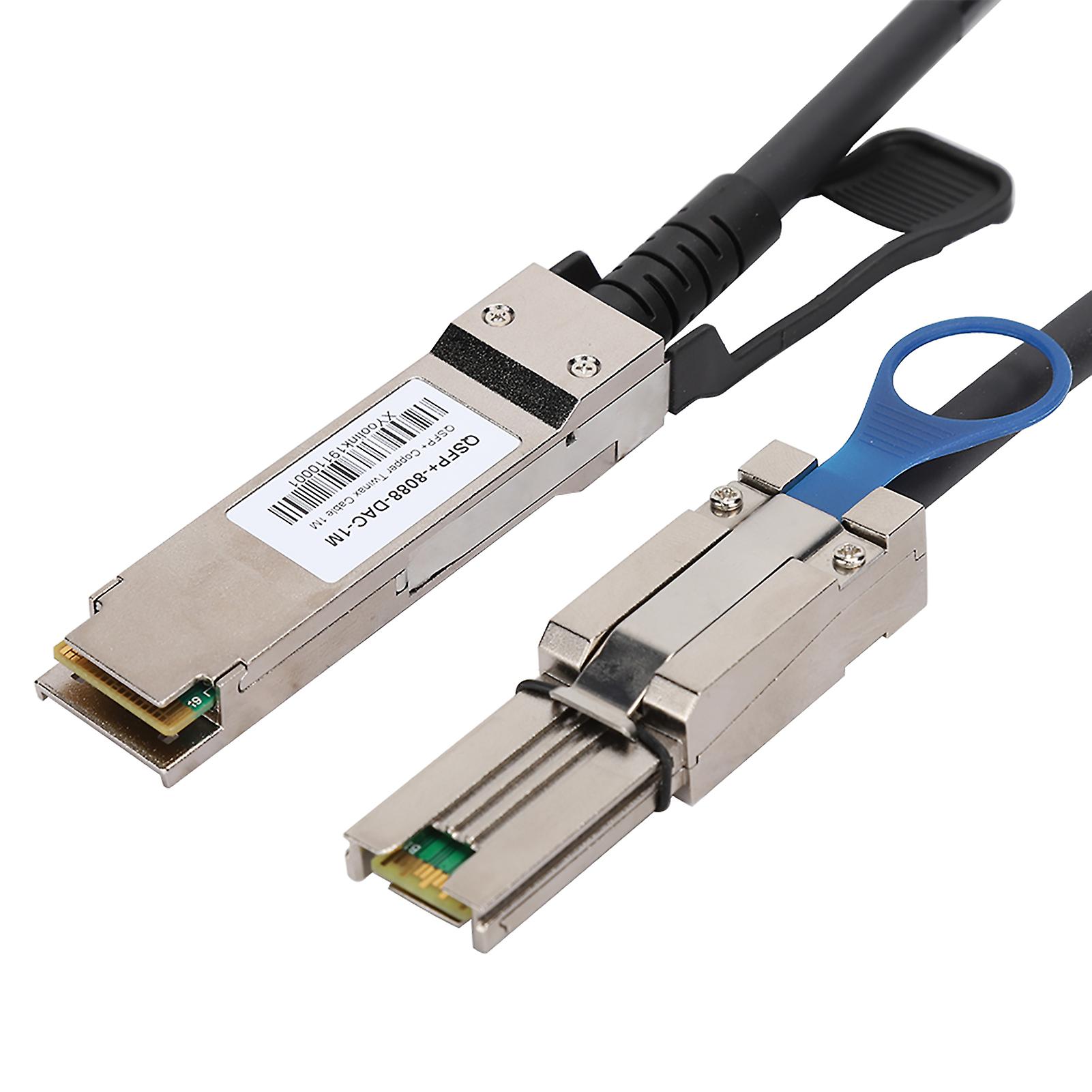 Qsfp+40g To 8088 Dac Cable Sfp-8px 28awg Black For Cisco/huawei H3c/tp-link/zte/rigoal