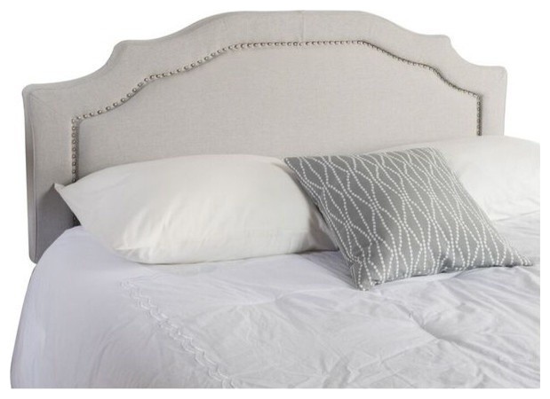 GDF Studio Broswell Light Gray Fabric Queen/Full Headboard   Transitional   Headboards   by GDFStudio  Houzz