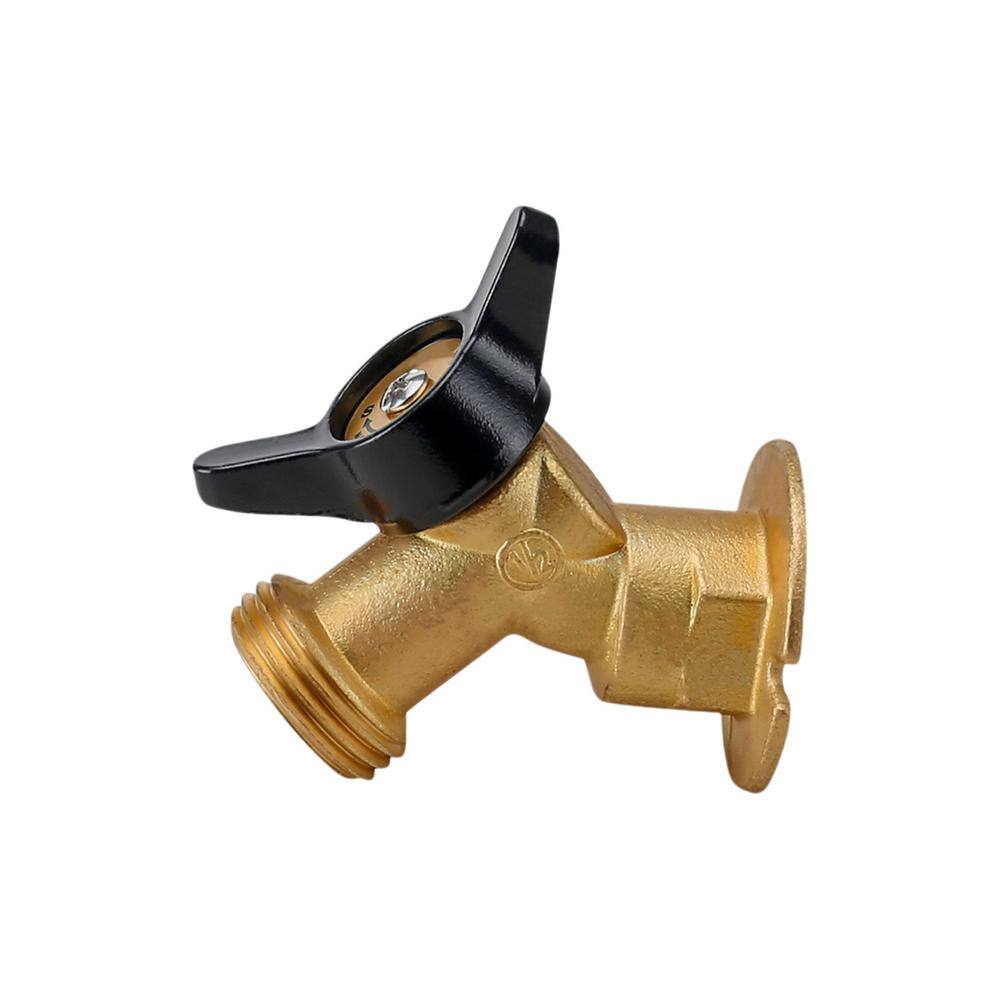 The Plumber's Choice 34 in. FIP Inlet x 34 in. MHT Outlet Quarter Turn Sillcock Hose Bibb Cast Brass 66954