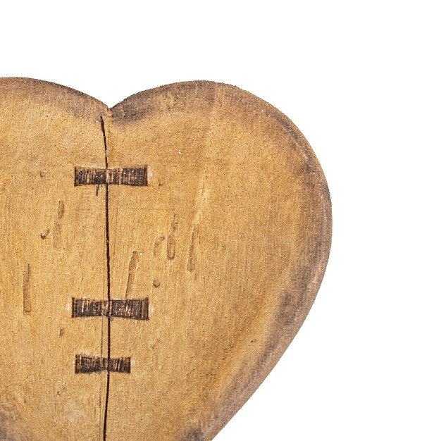 Rustic Patched Heart Trinket Tray Wood By Foreside Home amp Garden