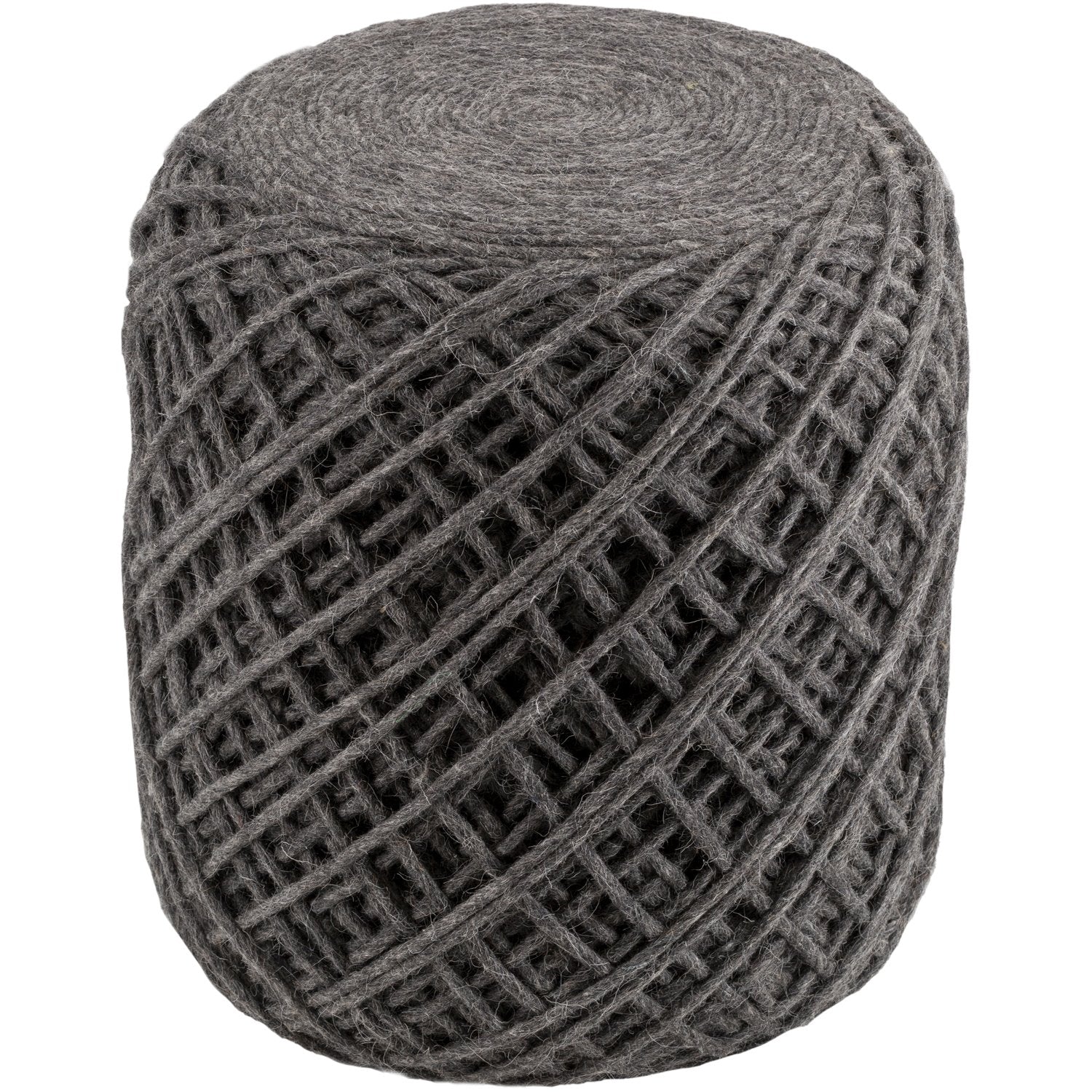 Xena Hand Woven Pouf in Black