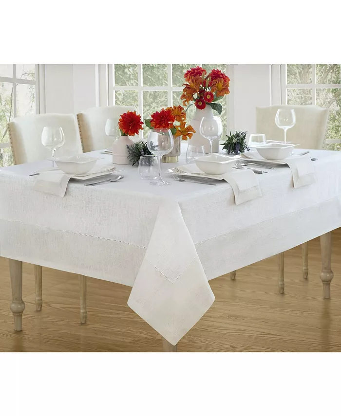 Villeroy and Boch New Wave Metallic Border Linen Tablecloth 70 Round