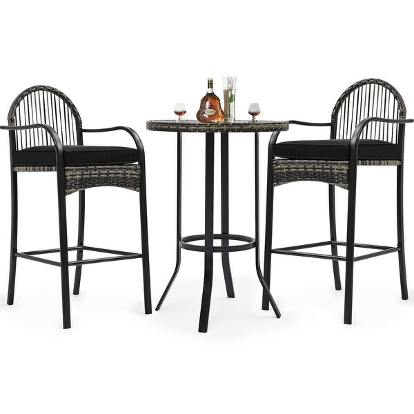 Moasis Round 2 Person Outdoor Bar Dining Set