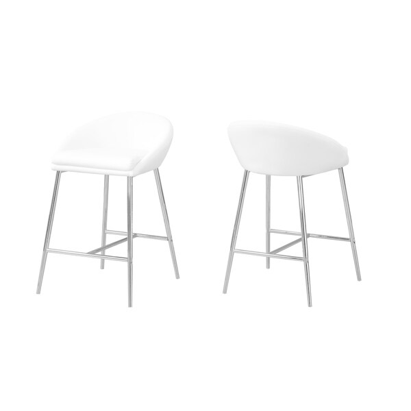 Barstool - 2Pcs / Chrome Base / Counter Height