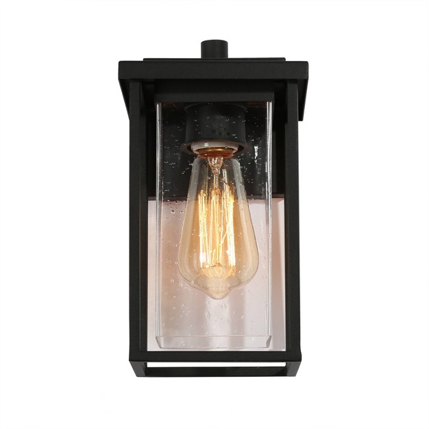 Metal seeded Glass Square Modern Outdoor Wall Light Black Lnc