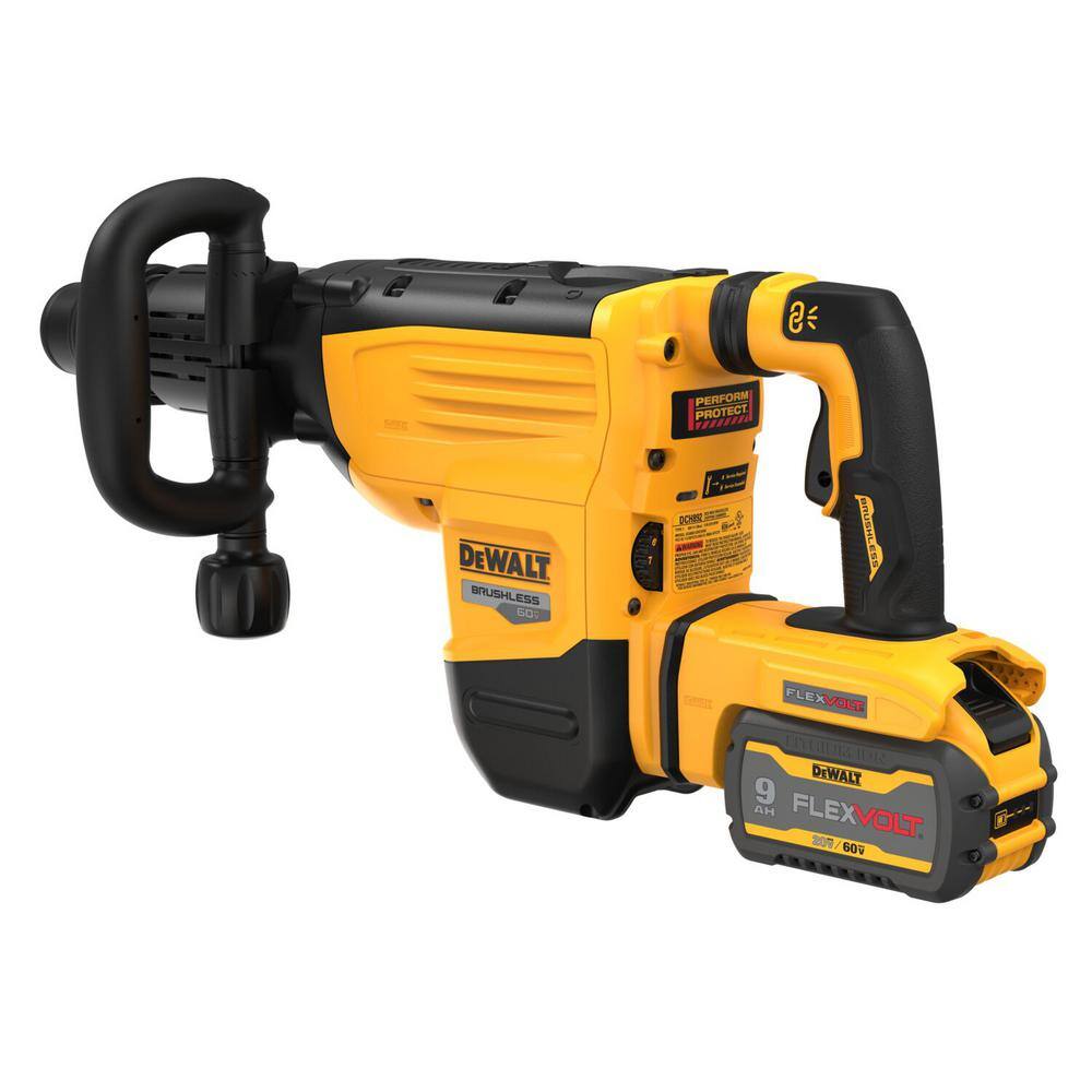 DW FLEXVOLT 60V Lithium-Ion Cordless SDS MAX 34 in. Demolition Hammer Kit with 9.0Ah Battery Charger and Kit Box DCH892X1