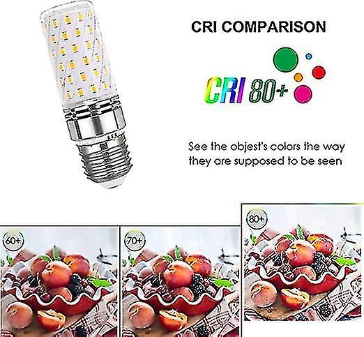 E27 Led Corn Light Bulb 12w Cool White 6000k， 360 Beam Angle， Es Led Corn Lamp， Not Dimmable， Pack O