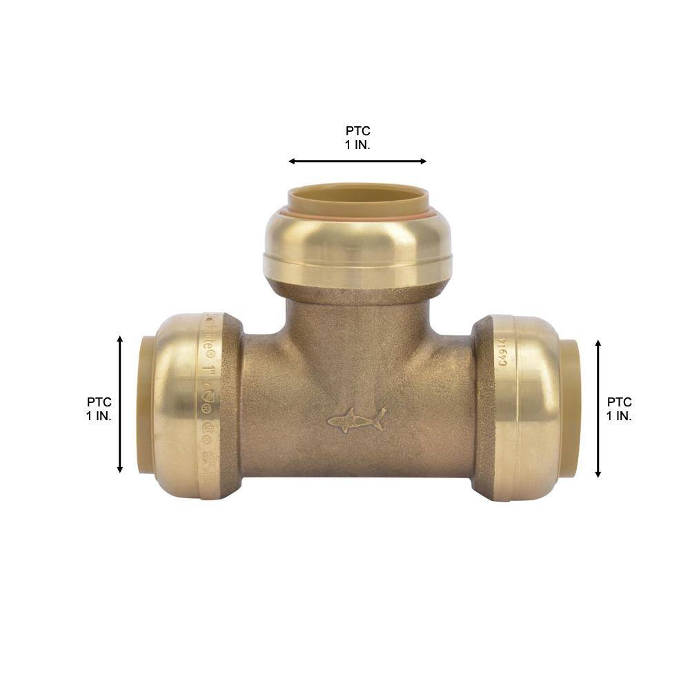 SharkBite 1 in. Push-to-Connect Brass Tee Fitting U374LFA