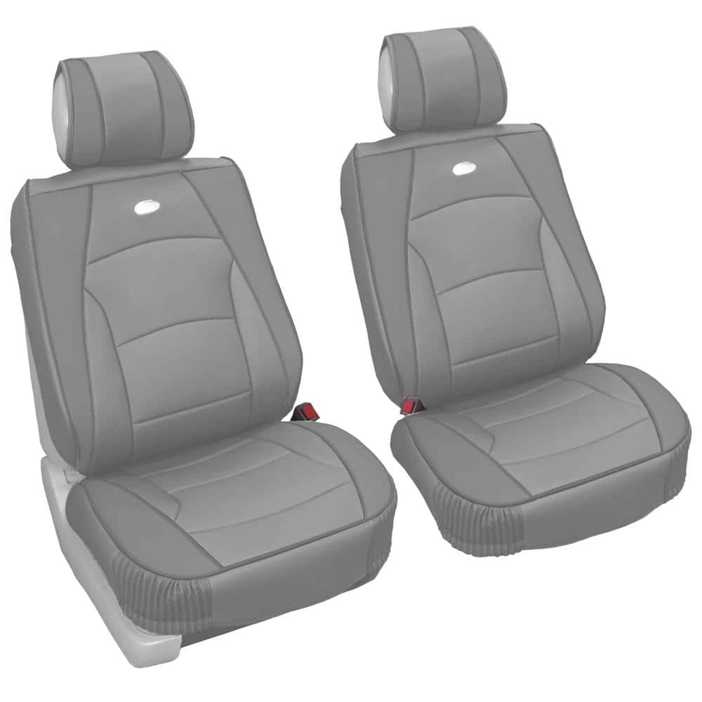 FH Group Ultra-Comfort Leatherette 47 in. x 23 in. x 1 in. Seat Cushions - Front Set DMPU205102SOLIDGRAY