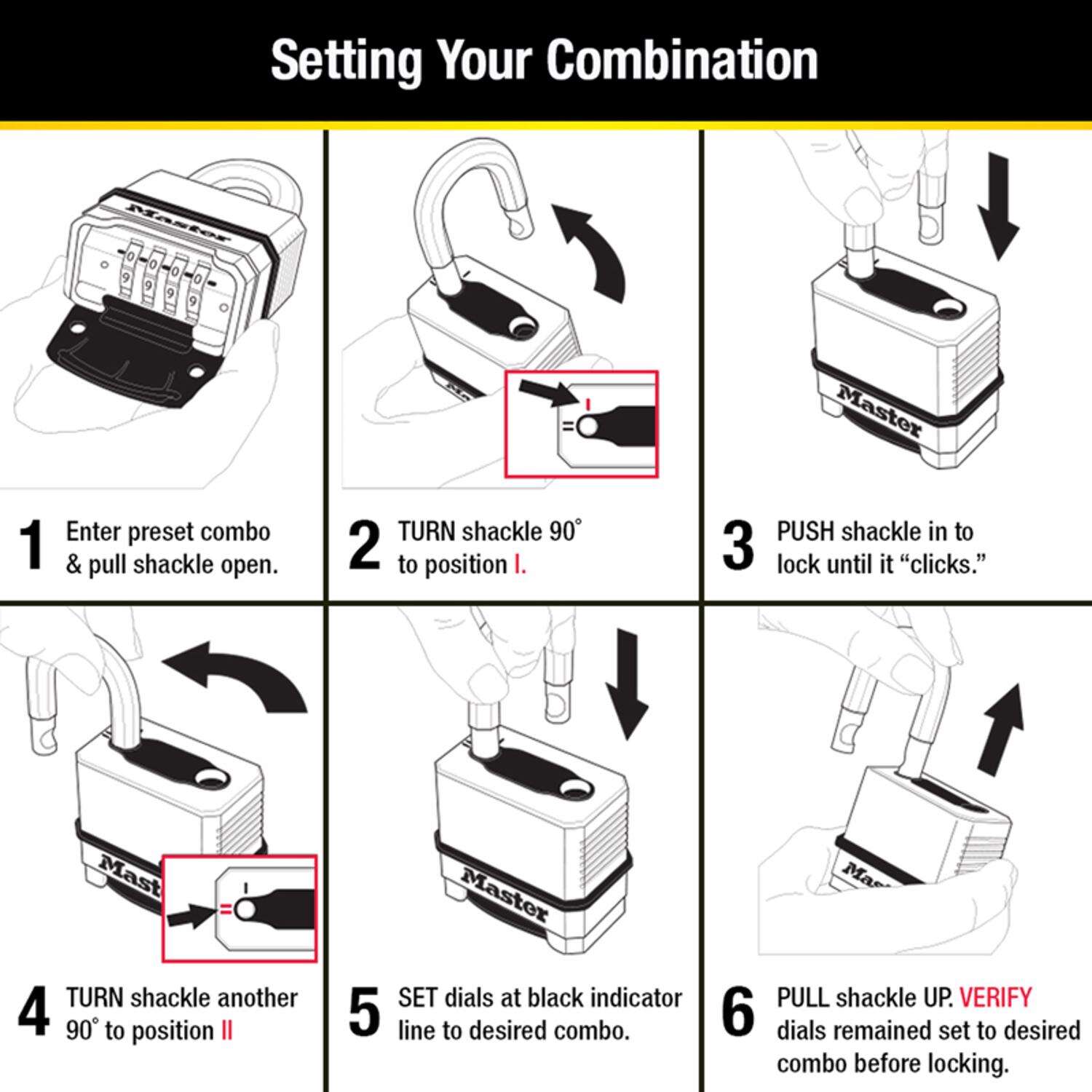 Master Lock 4-25/64 in. H X 1-13/16 in. W X 2 in. L Steel Ball Bearing Locking Padlock