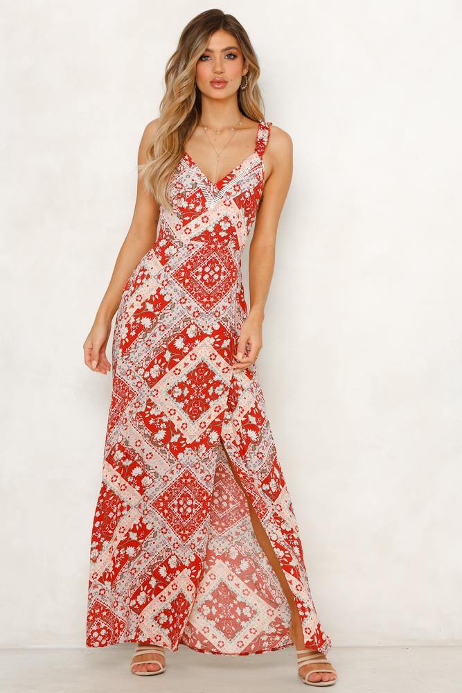 Keep You Happy Maxi Dress Red