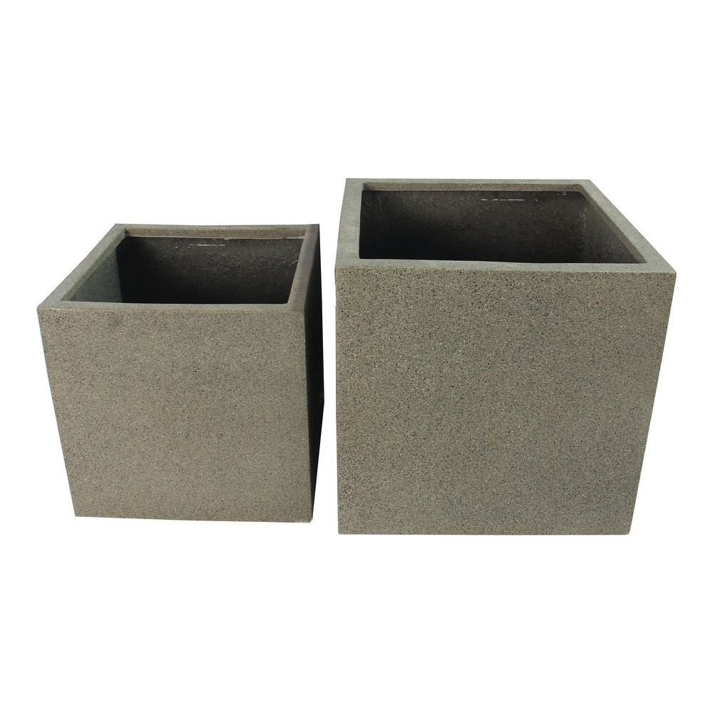 RHINE SQUARE POLY PLANTER (set of 2)