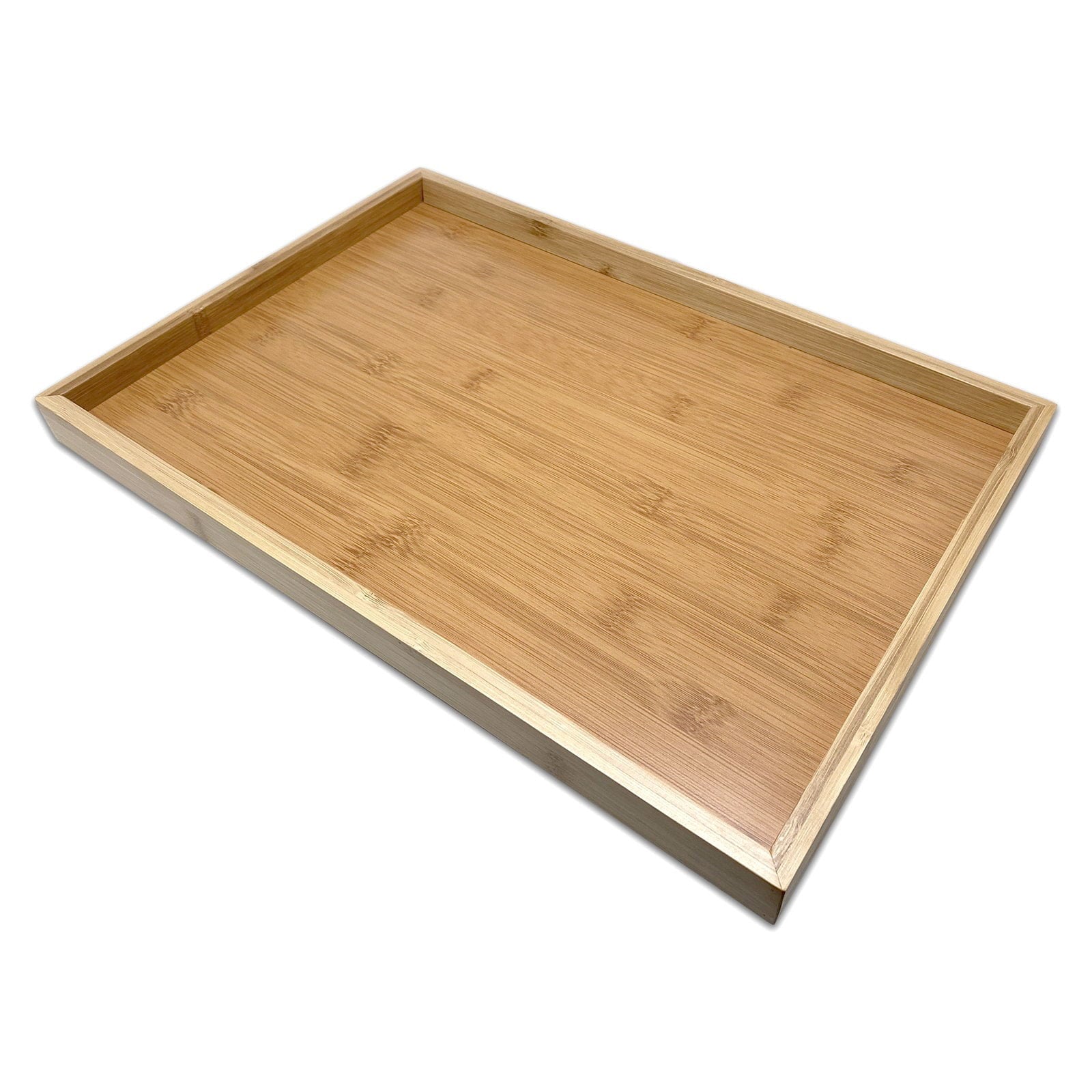 Bam & Boo - Natural Bamboo Rectangle Serving & Vanity Tray - for Kitchen Bathroom Countertop, Coffee Table (X-Large, 15.75 x 11 x 1.2)