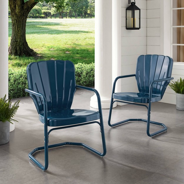 Ridgeland 2pk Outdoor Chairs Navy Crosley