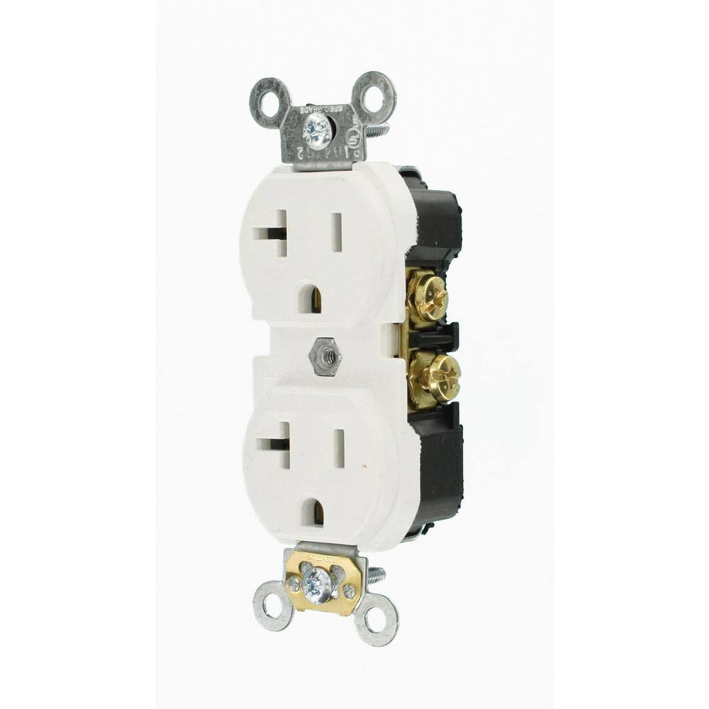 Leviton 20 Amp Commercial Grade Duplex Outlet White R62-CBR20-00W