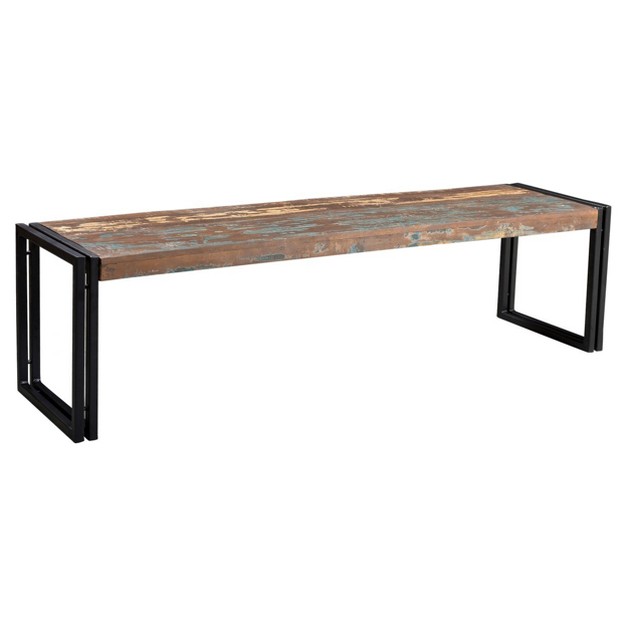 Old Reclaimed Wood And Iron Bench Timbergirl