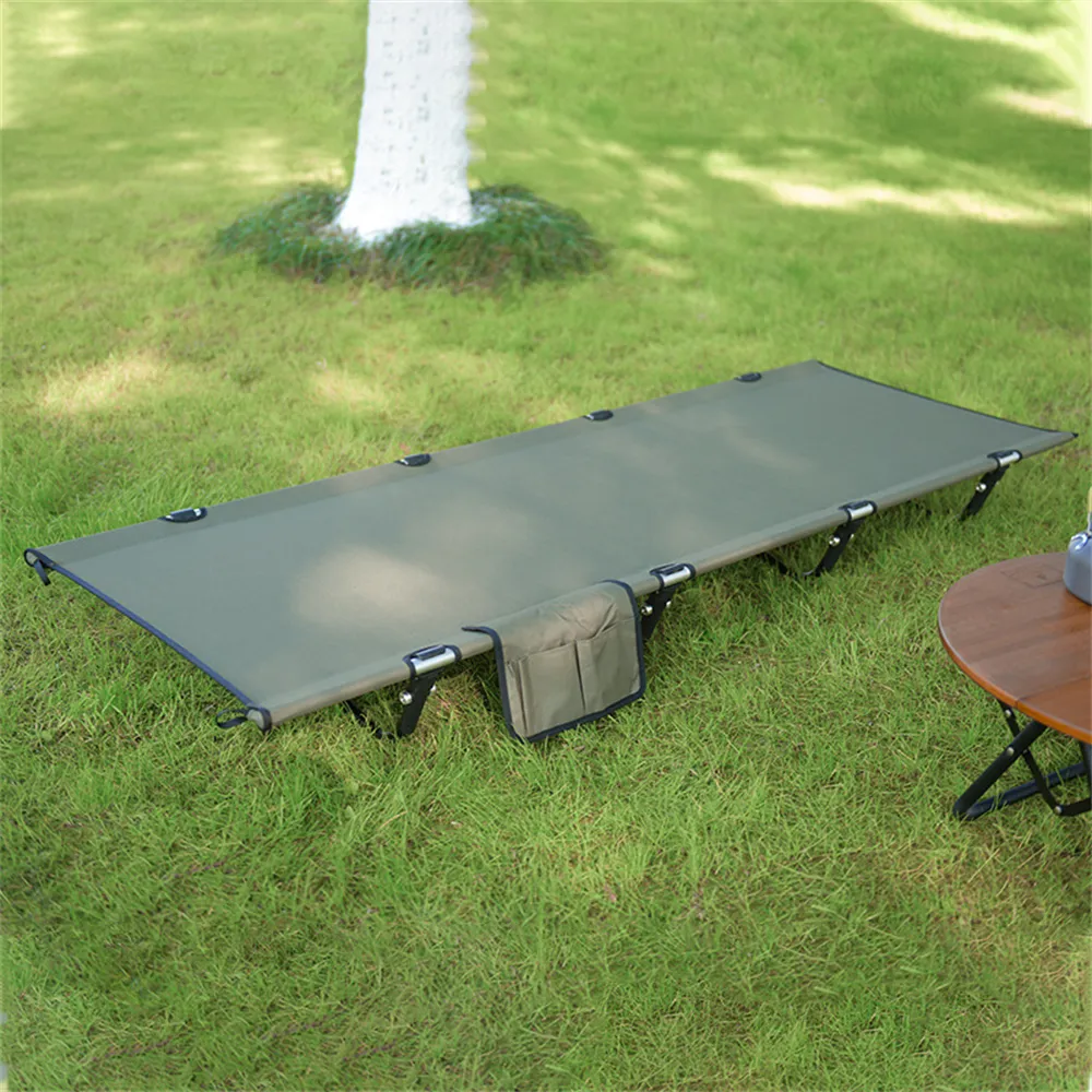 Oem Outdoor Portable Ultralight Aluminum oy Material Oxford Cloth Single Lunch Break Simple Folding Camp Bed