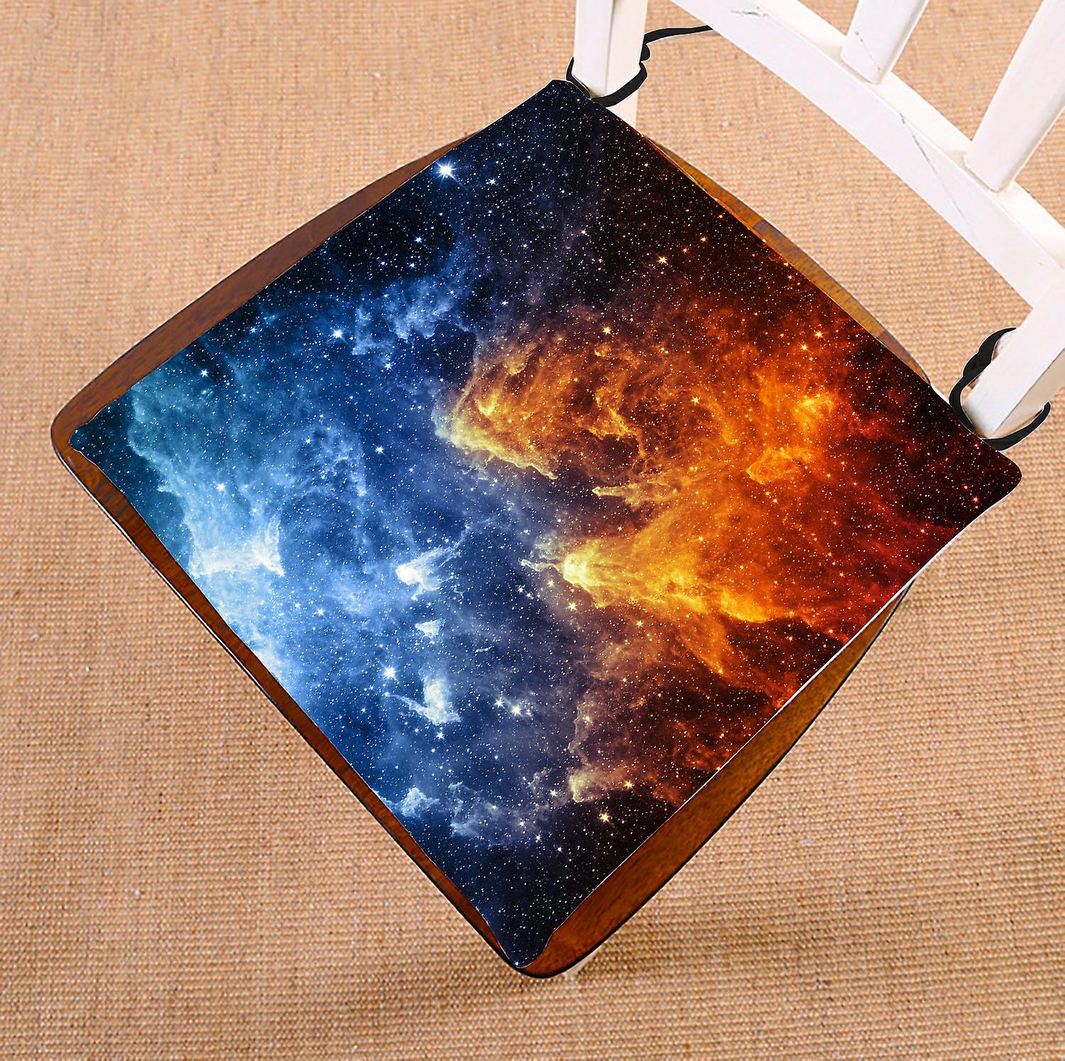 Cosmos Fantasy Chair Pad， Universe Space Galaxy Nebula Infinity Psychedelic Print Seat Cushion Chair Cushion Floor Cushion 40x40 Cm