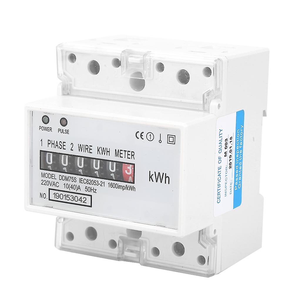 Single Phase 4p Led Din Rail Electricity Power Consumption Wattmeter Energy Mete Ddm75s 10-40a