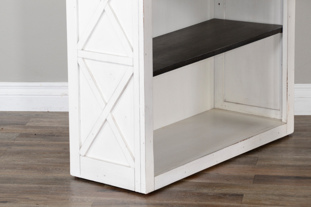 76 quotTall Home Office White and Black Bookcase Display Storage   Farmhouse   Bookcases   by Sideboards and Things  Houzz