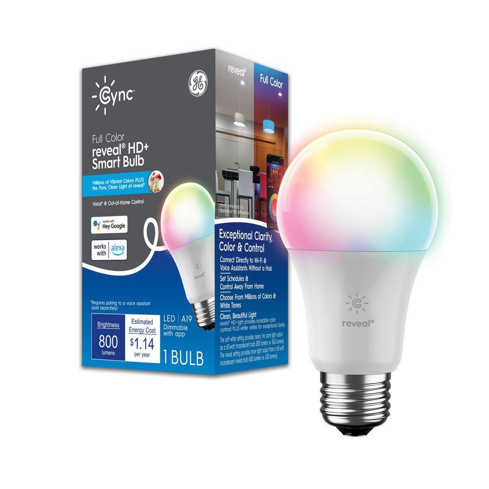 Cync Reveal 60-Watt EQ A19 Full Color Smart Bulb 93130124