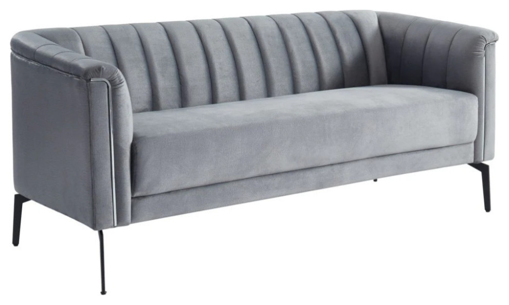 Vanna Modern Gray Fabric Sofa   Modern   Sofas   by Virgil Stanis Design  Houzz