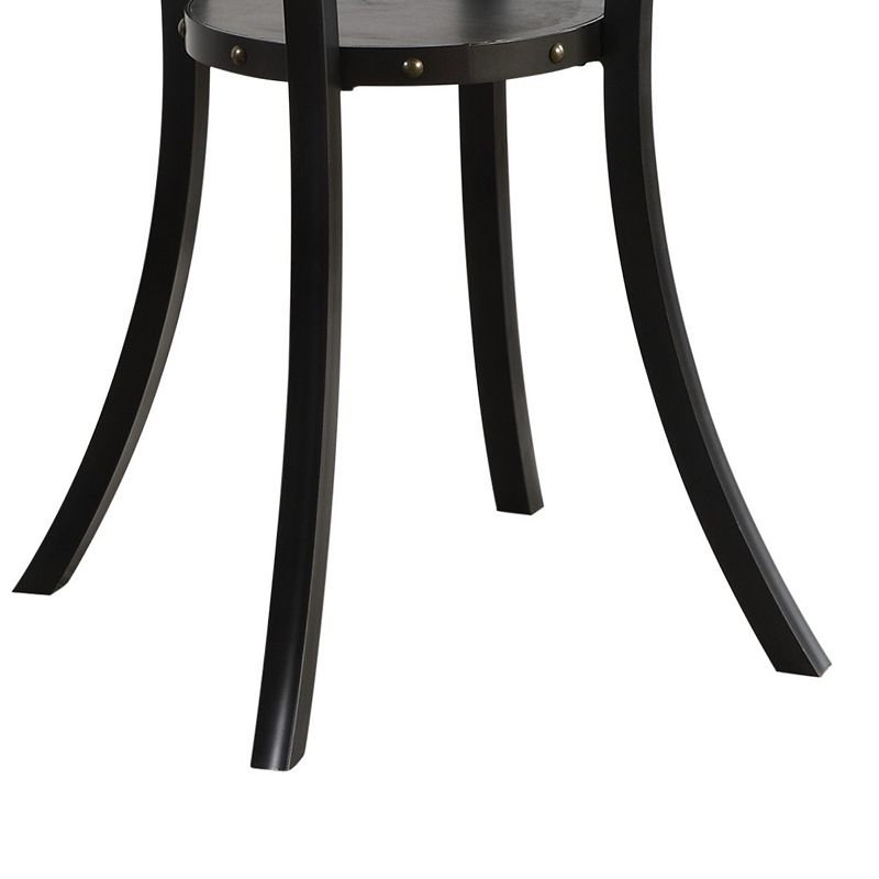 36 Inch Round Wood Bar Table with Flared Legs， Black